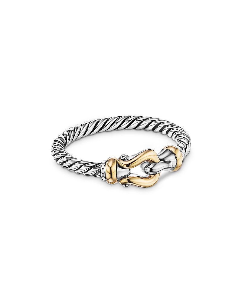 David Yurman Petite Buckle Ring with 18K Yellow Gold