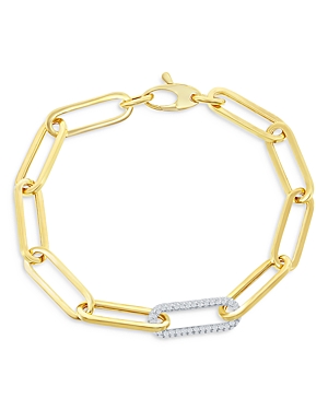 Bloomingdale's Diamond Paperclip Bracelet In 14k White & Yellow Gold, 1.45 Ct. T.w.  - 100% Exclusive In Gold/white