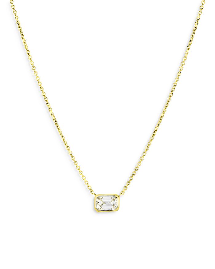Roberto Coin 18K Yellow Gold Tiny Treasures Diamond Emerald Cut
