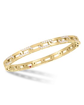 Roberto Coin - 18K Yellow Gold Navarra Diamond Chain Overlapping Link Bangle Bracelet