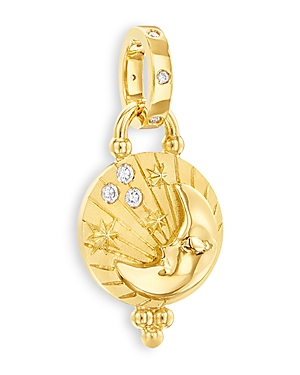 18K Yellow Gold Celestial Diamond Luna Pendant