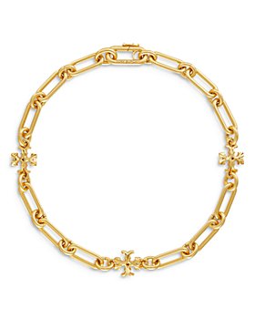 Tory Burch - Roxanne Link & Logo Choker Necklace in Gold-Tone, 15"