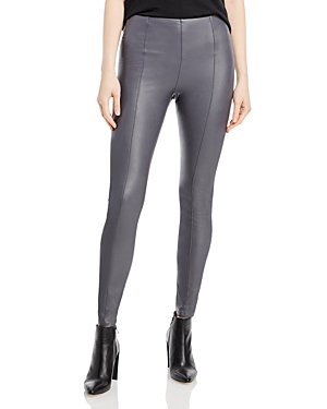 Lyssé Textured Vegan Leather Leggings In Charcoal