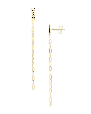 Argento Vivo Chevron & Chain Linear Drop Earrings in 14K Gold Plated Sterling Silver