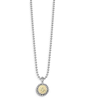 LAGOS - Sterling Silver and 18K Yellow Gold Signature Caviar Zodiac Pendant Necklace, 16"