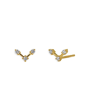 Moon & Meadow 14k Yellow Gold Diamond V Stud Earrings