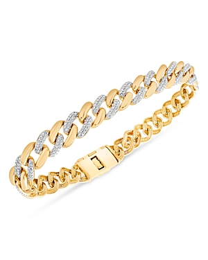Bloomingdale's Men's Diamond Link Bracelet In 14k Yellow Gold, 0.50 Ct. T.w. - 100% Exclusive In White/gold
