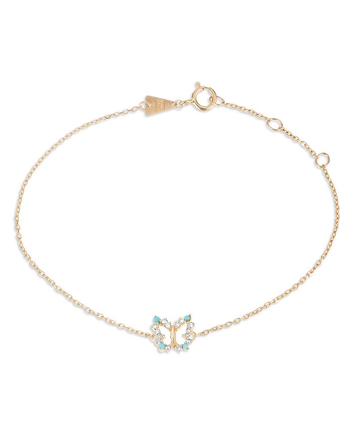 Adina Reyter 14K Yellow Gold Turquoise Diamond Butterfly Chain