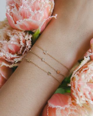 14K Yellow Gold Itty Bitty Heart Bracelet