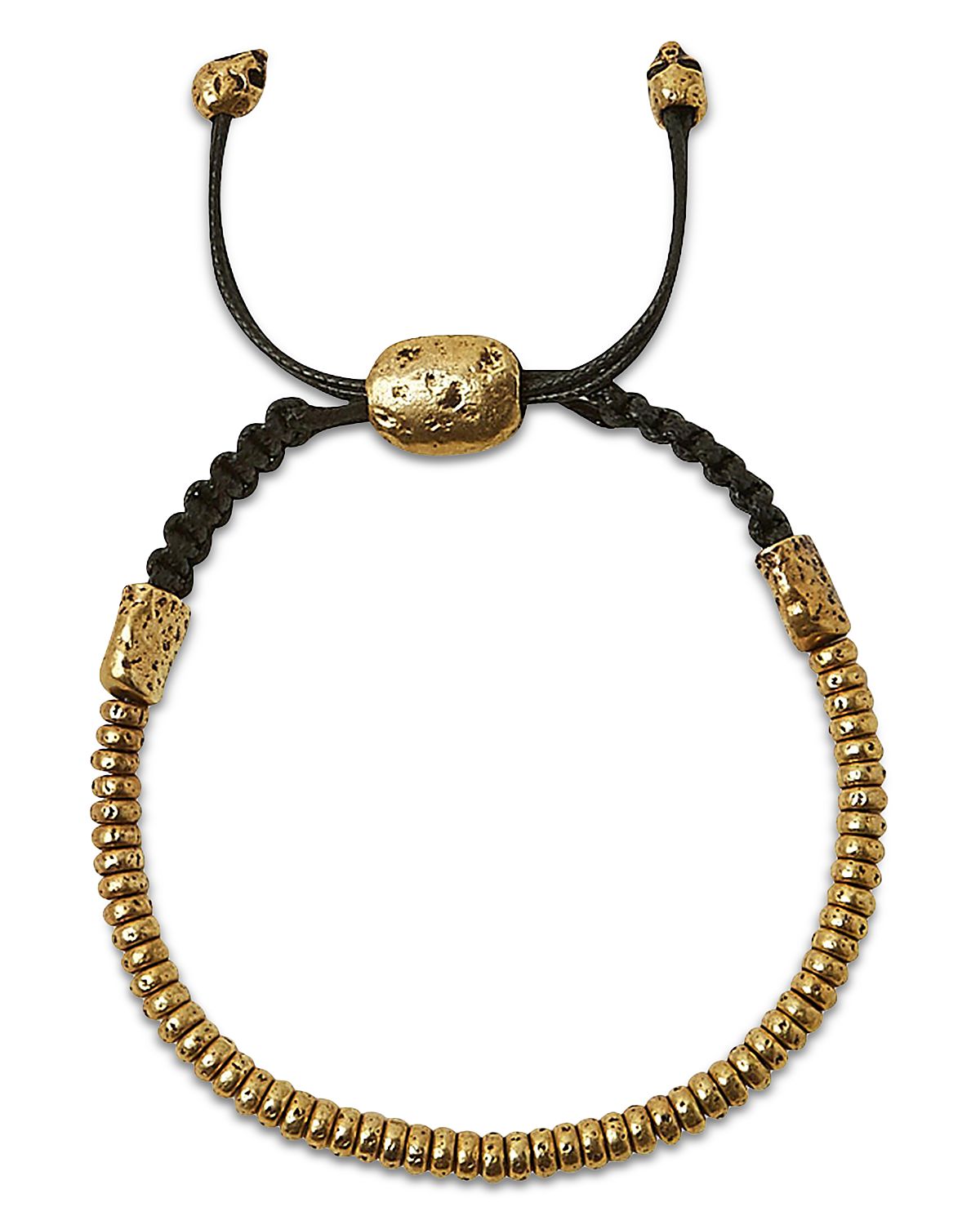 John Varvatos Collection Men's Brass Simitbrass Beaded Bolo Bracelet