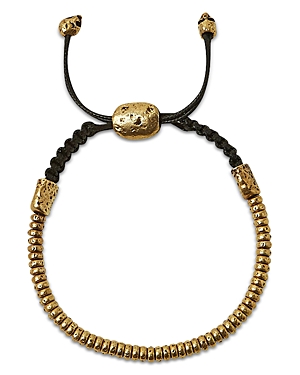Shop John Varvatos Collection Men's Brass Simitbrass Beaded Bolo Bracelet