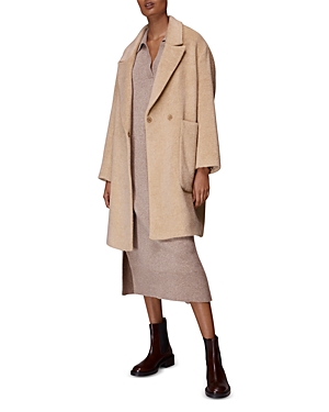 Whistles Lola Cocoon Coat In Oatmeal