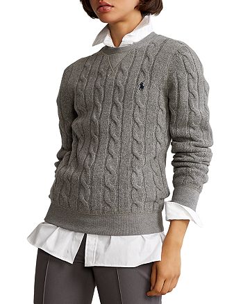 Ralph Lauren Cable Knit Wool & Cashmere Crewneck Sweater | Bloomingdale's