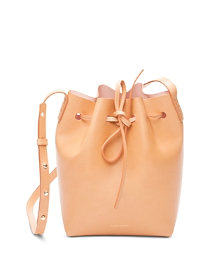 Mansur Gavriel Mini Vegetable-tanned Leather Bucket Bag In Caramel