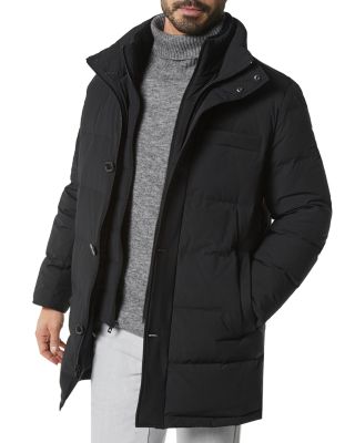 Shelton Cool Touch Regular Fit Quilted Down Parka with Removable Shearling Trimmed Bib
