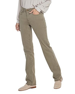 Nydj Marilyn High Rise Straight-leg Jeans In Olivine In Moss Pigment
