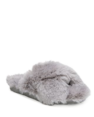 Sam Edelman Women s Jeane Faux Fur Slide Slippers In Grey Mist