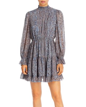 AQUA Mock Neck Ruffled Dress - 100% Exclusive | Bloomingdale's