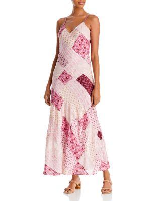 Maje geometric-print maxi dress - Pink