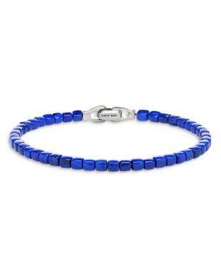 David Yurman Men's Spiritual Beads Cushion Bracelet with Lapis Lazuli