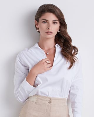 18K Yellow Gold Africa Cultured Freshwater Pearl Drop Earrings