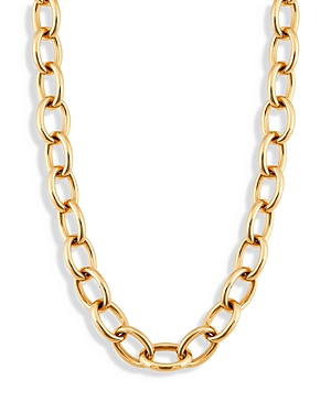 14K Yellow Oval Link Chain Necklace, 18