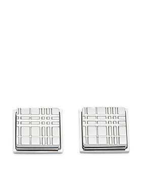 Burberry check-engraved Palladium-Plated Tie Bar - Silver