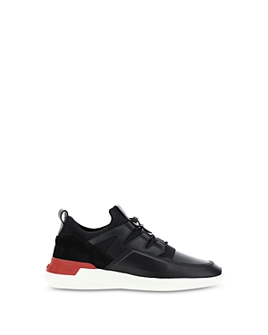 Tod's Techno-fabric And Leather Sneakers In Black