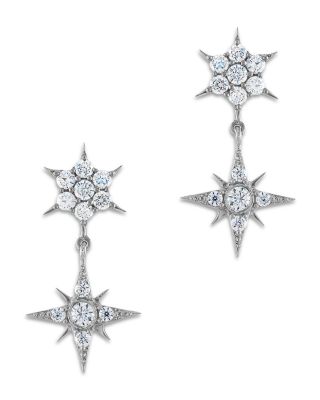 starburst drop diamond earrings