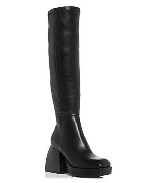 Jeffrey Campbell Women's Stretch High Block Heel Boots In Black | ModeSens