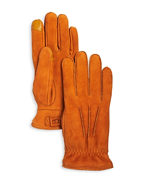 Ugg 3-point Leather Gloves In Chestnut