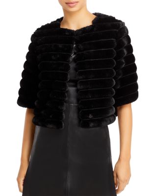 Bcbgmaxazria Faux Fur Shrug In Black ModeSens