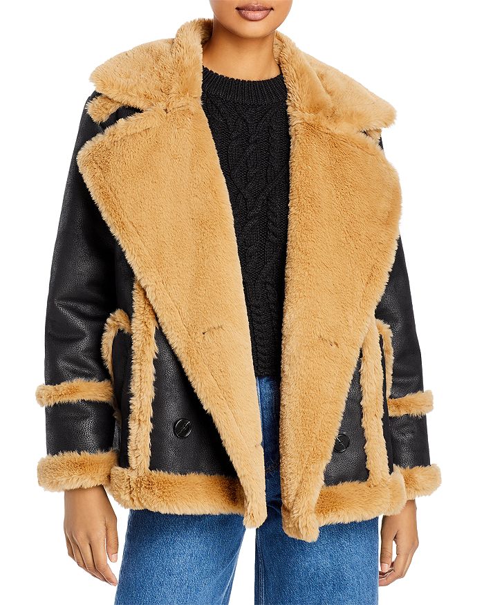 FRENCH CONNECTION Fur Double Breasted | Bloomingdale's