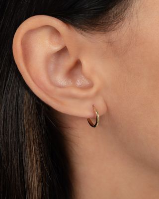 14K Yellow Gold Medium Huggie Earrings