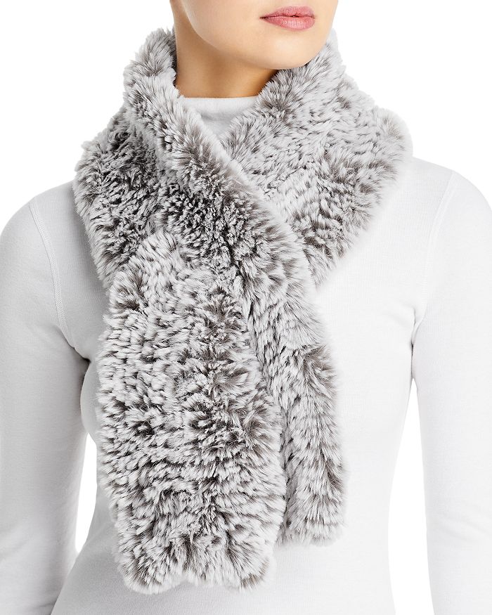 Surell Faux Fur Knit Pull Through Scarf 100 Exclusive Bloomingdale S