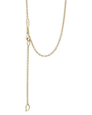18K Yellow Gold Covet Diamond Caviar Bead Solitaire Pendant Necklace, 16-18"