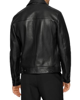 boss black leather jacket
