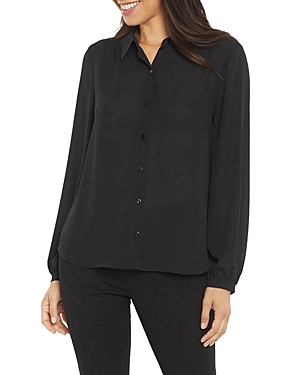 Nydj Modern Button-front Blouse In Black