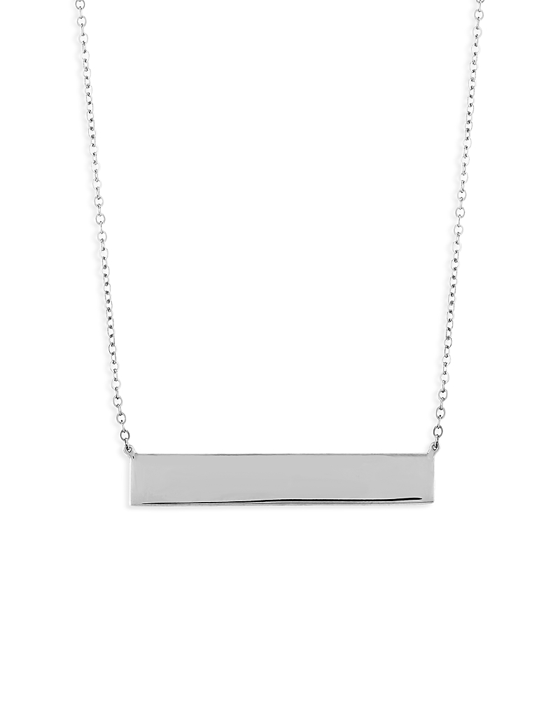 Bloomingdale's Engravable Bar Pendant Necklace In Sterling Silver, 18 - Exclusive In Silver