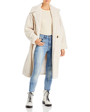 Shop Apparis Daryna 2 Double Breasted Coat In Ivory