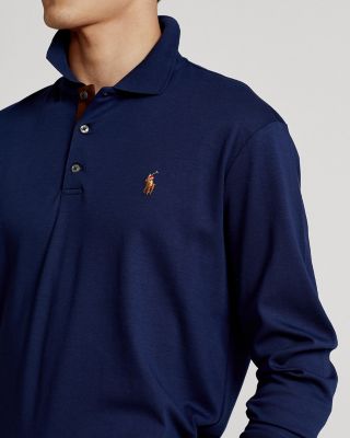 Classic Fit Soft Cotton Long-Sleeve Polo Shirt