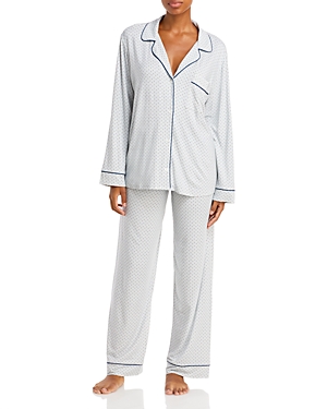 Eberjey Sleep Chic Pajama Set In Evil Eye Gray/indigo