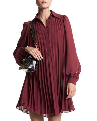 Michael Kors - Pleated Mini Shirt Dress