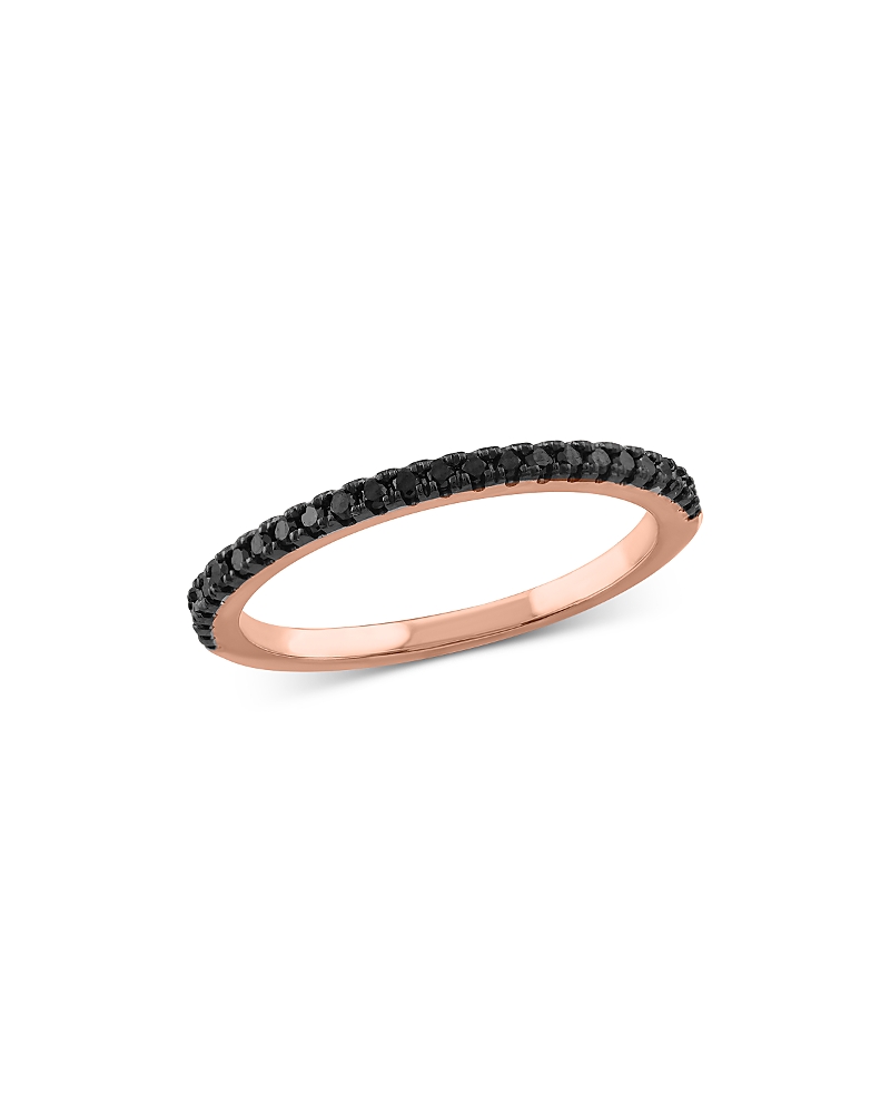 Bloomingdale's Fine Collection Black Diamond Stacking Band in 14K Rose Gold, 0.20 tcw