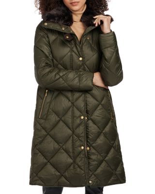 women's green coat with fur hood