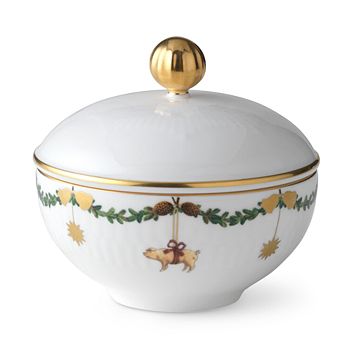 Royal Copenhagen - Star Fluted Christmas Sugar Bowl with Lid