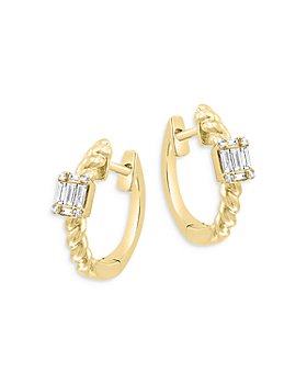Bloomingdale's - Diamond Baguette Huggie Hoop Earrings in 14K Yellow Gold, 0.15 ct. t.w. - 100% Exclusive