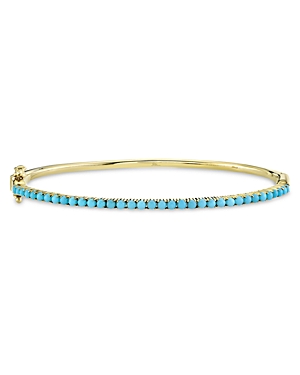 Moon & Meadow Composite Turquoise Bangle Bracelet In 14k Yellow Gold - 100% Bloomingdale's Exclusive In Blue/gold