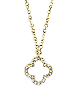 Moon & Meadow 14k Yellow Gold Diamond Clover Pendant Necklace, 18 - 100% Exclusive