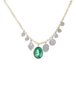 Meira T - 14K Yellow Gold Emerald & Diamond Pendant Necklace, 18"